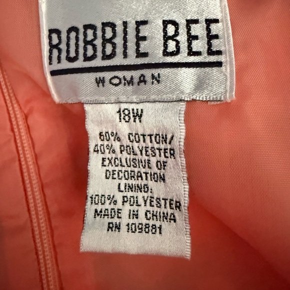 Robbie Bee 18W Coral Polka Dot Midi Dress Fit & Flare Plus Size - Picture 7 of 7